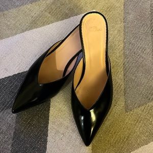Jcrew patent leathe mule 1 1/2 heel
